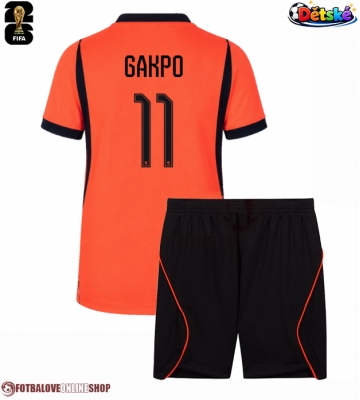 Nizozemsko Cody Gakpo #11 Domácí dres komplet pro Děti MS 2026 Krátkým Rukávem (+ Krátké kalhoty)